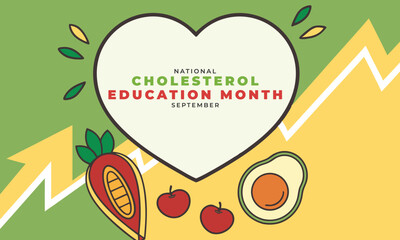 National Cholesterol Education Month. Cholesterol concept Background.