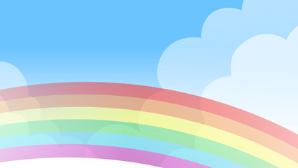 空と虹　背景　さわやか　明るい　夏　ベクター　イラスト　BG
