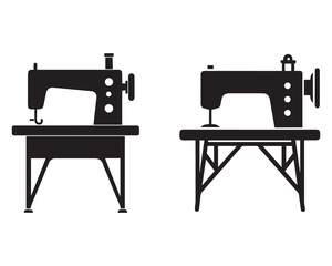 sewing table icon silhouette vector illustration
