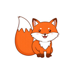 Obraz premium Friendly red fox with soft white fur