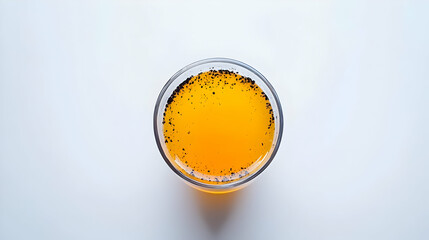 Orange Juice In Glass Top View