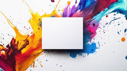 Ink splash artwork featuring a vibrant border surrounding a smooth white center, ideal for creative projects and visual presentation.