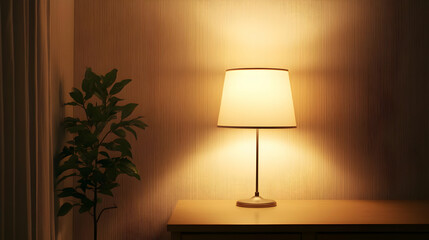 Warm Light Table Lamp In A Cozy Home Interior