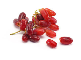 Red grape isolated on white background.