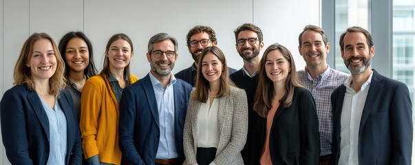 Obraz premium Group of Office Workers Looking at Camera with Smiles