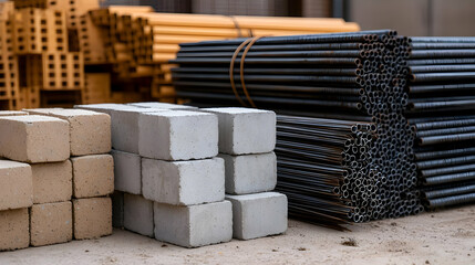 Construction Materials Storage In Outdoor Yard