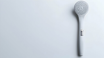 White Modern Shower Head On Light Gray Background