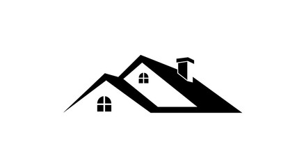 House roof with chimney and window