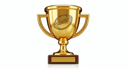 Fototapeta premium Golden Trophy Award American Football Championship Prize