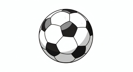 Soccer Ball Illustration Classic Black and White Design
