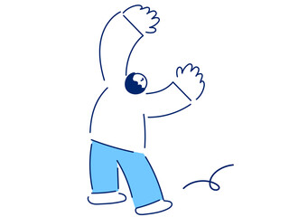 Vector person Illustration  – Flat Design Character with Raised Hands