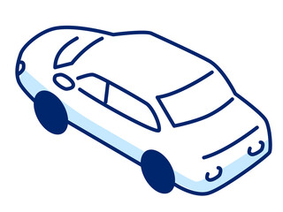 おしゃれなフラットデザインの自動車／イラスト素材
