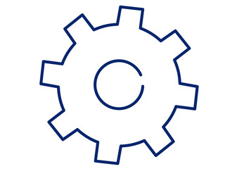 おしゃれなフラットデザインの歯車／イラスト素材