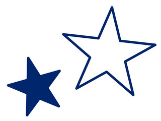 おしゃれなフラットデザインの星／イラスト素材