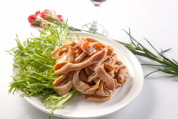 Hot pot ingredients duck blood pig blood