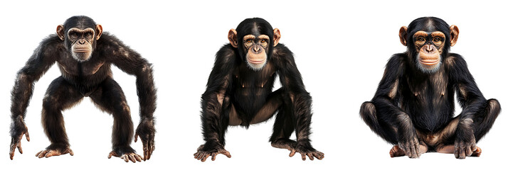 Set of a monkey, isolated on a transparent background.