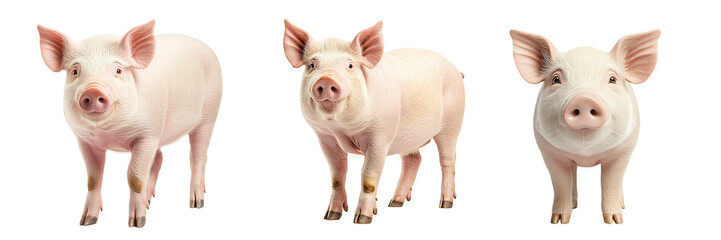Set of a pig, isolated on a transparent background.