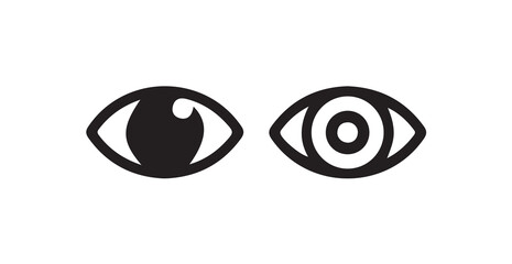 Eye icon Outline vector logo for web ui.simple black and white eye icons in various shapes and styles. vector illustration eps 10.