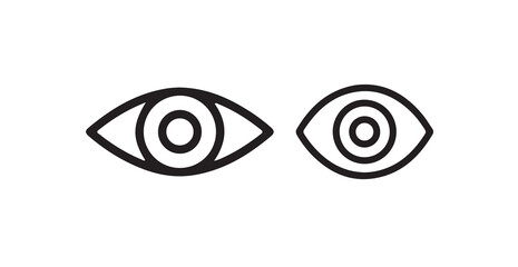 Eye icon Outline vector logo for web ui.simple black and white eye icons in various shapes and styles. vector illustration eps 10.