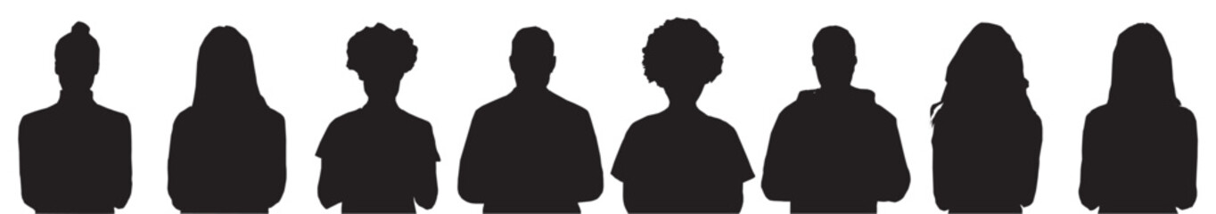 silhouette collection of people users profile
