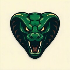 Naklejka premium Cobra Face Logo in 2D Art Style