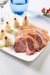 Pork head with mashed potatoes