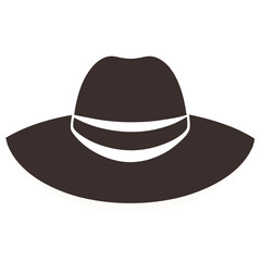 Black classic fedora hat vector illustration, isolated on white background