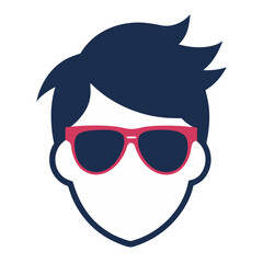 Funny cartoon man with stylish sunglasses on his face, a vector illustration of a unique character