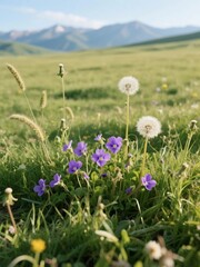 Wild Forest Mushroom with Roots and Acorns in Autumn Soil
