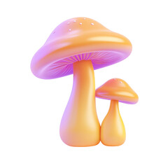 3d rendering illustration of mushroom icon with transparent background