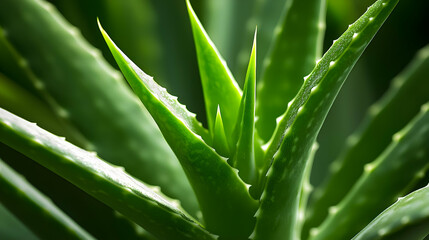 Fototapeta premium Closeup Of Vibrant Green Aloe Vera Plant