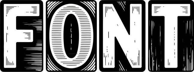 Font design typography graphic style lettering text typeface illustration creative display modern bold editable stock vector illustration