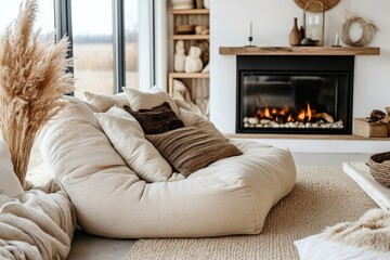 Modern Boho Living Room with Cozy Seating