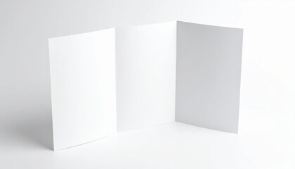 Naklejka premium Blank Trifold Brochure Mockup On White Background