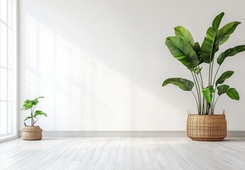 Modern Minimalist Interior with Plants