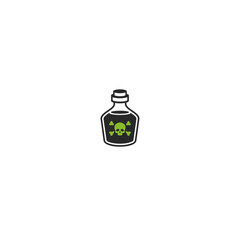 Poison bottle logo icon flat vector design