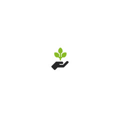 Save nature logo icon flat vector design