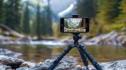 Capture stunning nature photos with your smartphone tripod stand in serene forest settings