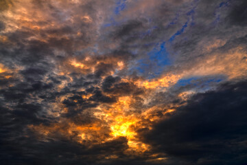 clouds in sky with sunset