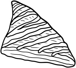 Apple Turnover Vector Dessert Outline Line Art Drawing