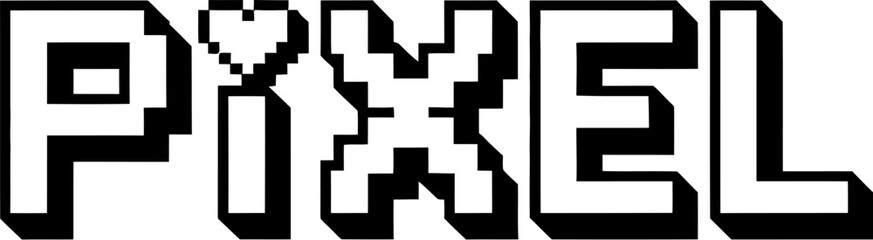 Fototapeta premium Pixel art design retro gaming style pixelated font with heart icon vector illustration graphic design editable stock vector illustration