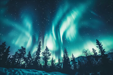 Naklejka premium night landscape with moon