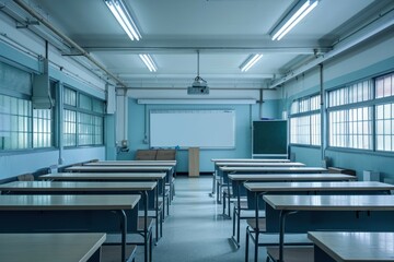 Empty scene of classroom architecture furniture building.