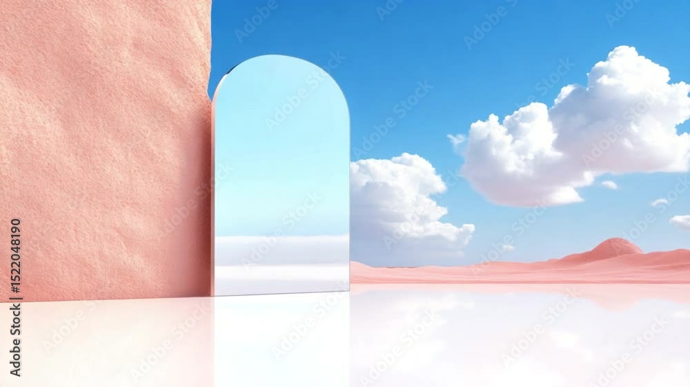 Poster serene landscape: a blend of soft textures and vibrant colors creates a peaceful, inviting abstract 