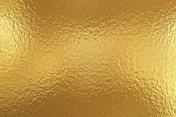 Gold foil leaf background, shiny glass texture vector illustration.