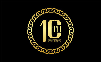 gold number 10 for anniversary celebration	
