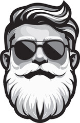 Hipster silhouette vector isolated on white background