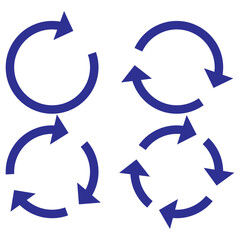 circle arrow icon set. refresh and reload icon set. recycle arrow vector icon, recycling symbol, reuse sign, recycle eco icon, decompose, eco friendly, vector illustration on transparent background