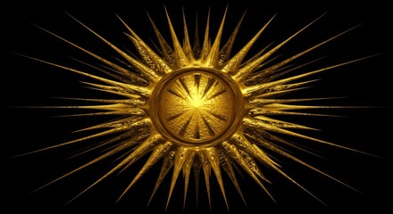 Golden sunburst emblem