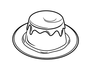 a piece of custard pudding